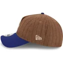 braune-und-blaue-verstellbare-curved-cap-9twenty-a-frame-wool-pinstripe-der-los-angeles-dodgers-mlb-von-new-era