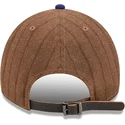 braune-und-blaue-verstellbare-curved-cap-9twenty-a-frame-wool-pinstripe-der-los-angeles-dodgers-mlb-von-new-era