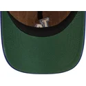 braune-und-blaue-verstellbare-curved-cap-9twenty-a-frame-wool-pinstripe-der-los-angeles-dodgers-mlb-von-new-era