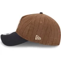 braune-und-marineblaue-verstellbare-curved-cap-9twenty-a-frame-wool-pinstripe-der-new-york-yankees-mlb-von-new-era
