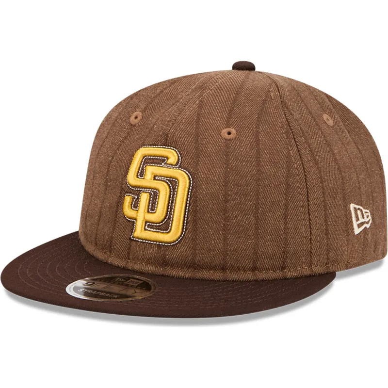 braune-verstellbare-flache-9fifty-retro-crown-wool-pinstripe-kappe-der-san-diego-padres-mlb-von-new-era