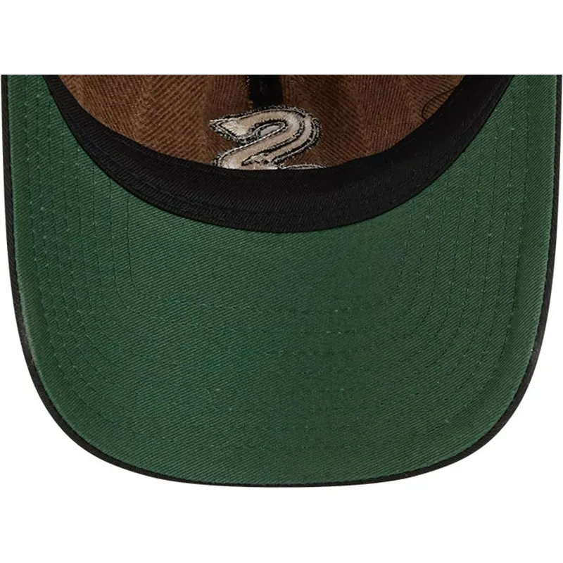 braune-und-schwarze-verstellbare-curved-cap-9twenty-a-frame-wool-pinstripe-der-chicago-white-sox-mlb-von-new-era