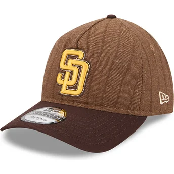 Mützen gebogen braun verstellbares band 9TWENTY A Frame Wool Pinstripe der San Diego Padres MLB von New Era