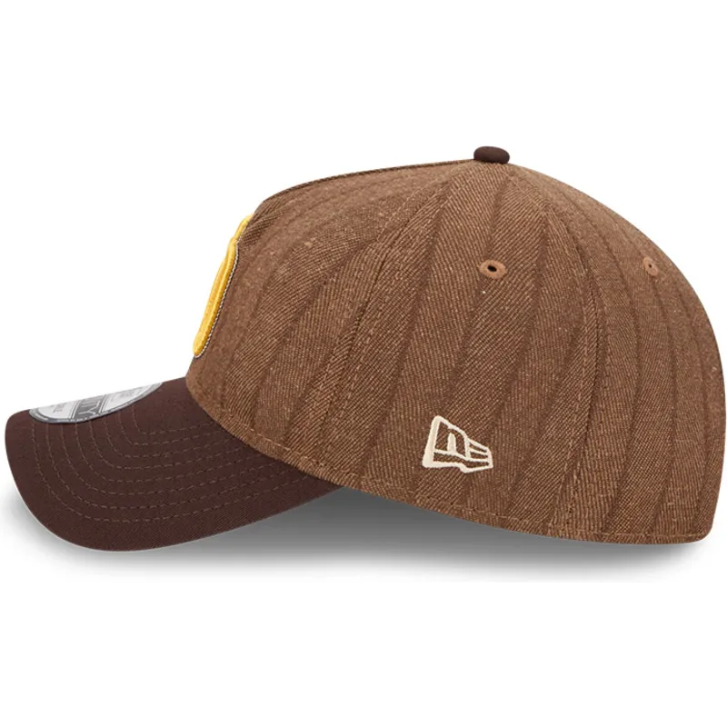 braune-verstellbare-gebogene-kappe-9twenty-a-frame-wool-pinstripe-der-san-diego-padres-mlb-von-new-era