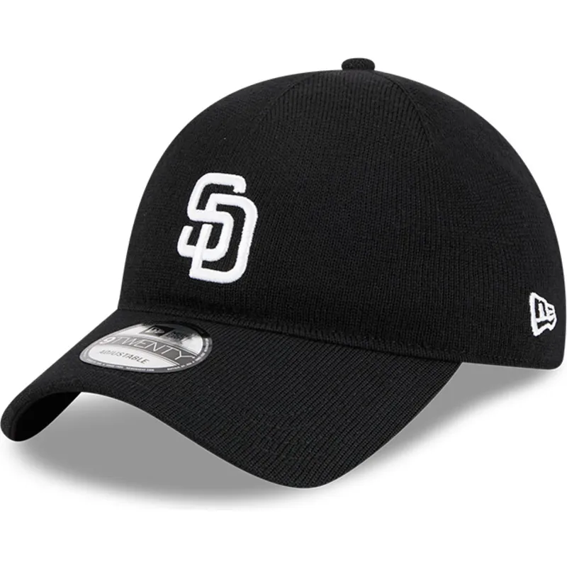 schwarze-verstellbare-curved-cap-9twenty-merino-wool-der-san-diego-padres-mlb-von-new-era