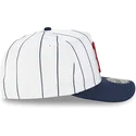 weisse-und-marineblaue-gebogene-snapback-kappe-9fifty-a-frame-satin-pinstripe-der-boston-red-sox-mlb-von-new-era