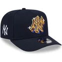 marineblaue-gebogene-snapback-kappe-9fifty-a-frame-emblem-der-new-york-yankees-mlb-von-new-era