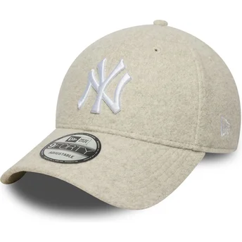 Mützen gebogen beige snapback 9FORTY Melton Wool der New York Yankees MLB von New Era
