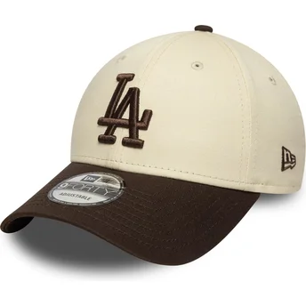 Mützen gebogen braun verstellbares band 9FORTY Side Patch der Los Angeles Dodgers MLB von New Era