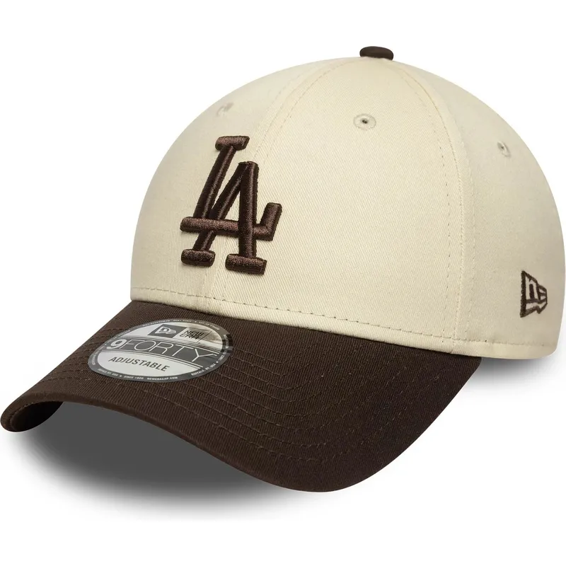 beige-und-braune-verstellbare-curved-cap-9forty-side-patch-der-los-angeles-dodgers-mlb-von-new-era beige-und-braune-verstellbare-curved-cap-9forty-side-patch-der-los-angeles-dodgers-mlb-von-new-era
