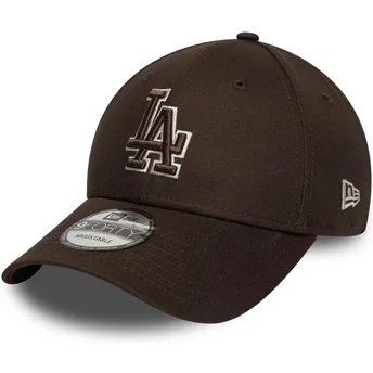 Mützen gebogen braun verstellbares band 9FORTY Outline der Los Angeles Dodgers MLB von New Era