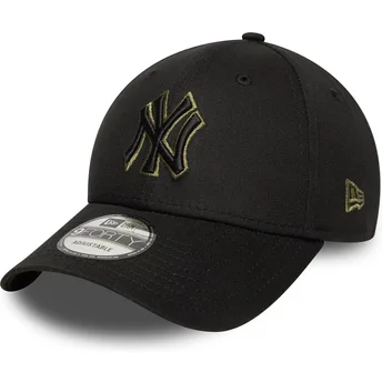 Mützen gebogen schwarz verstellbares band 9FORTY Outline der New York Yankees MLB von New Era
