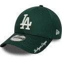 grune-verstellbare-curved-cap-9forty-visor-script-der-los-angeles-dodgers-mlb-von-new-era