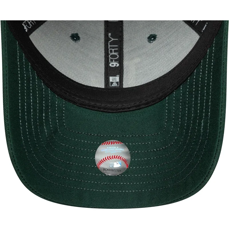 grune-verstellbare-curved-cap-9forty-visor-script-der-los-angeles-dodgers-mlb-von-new-era