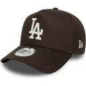 braune-gebogene-snapback-kappe-9forty-e-frame-side-patch-der-los-angeles-dodgers-mlb-von-new-era