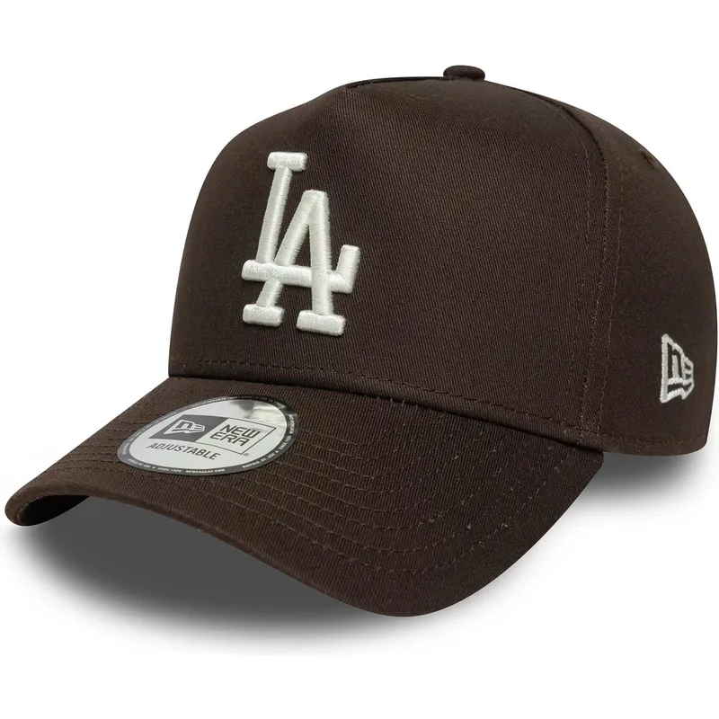 braune-gebogene-snapback-kappe-9forty-e-frame-side-patch-der-los-angeles-dodgers-mlb-von-new-era