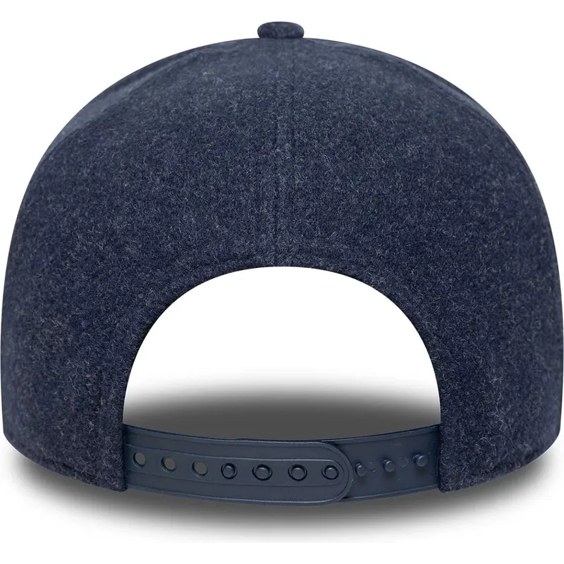 dunkelblaue-gebogene-snapback-kappe-mit-dunkelblauem-logo-9forty-e-frame-melton-der-los-angeles-dodgers-mlb-von-new-era