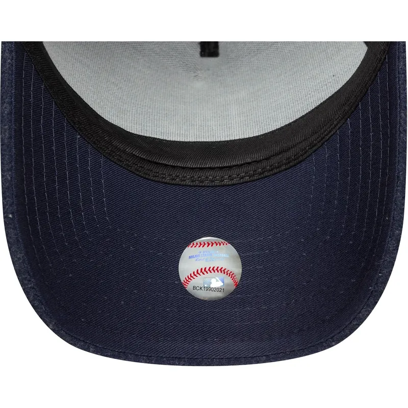 dunkelblaue-gebogene-snapback-kappe-mit-dunkelblauem-logo-9forty-e-frame-melton-der-los-angeles-dodgers-mlb-von-new-era