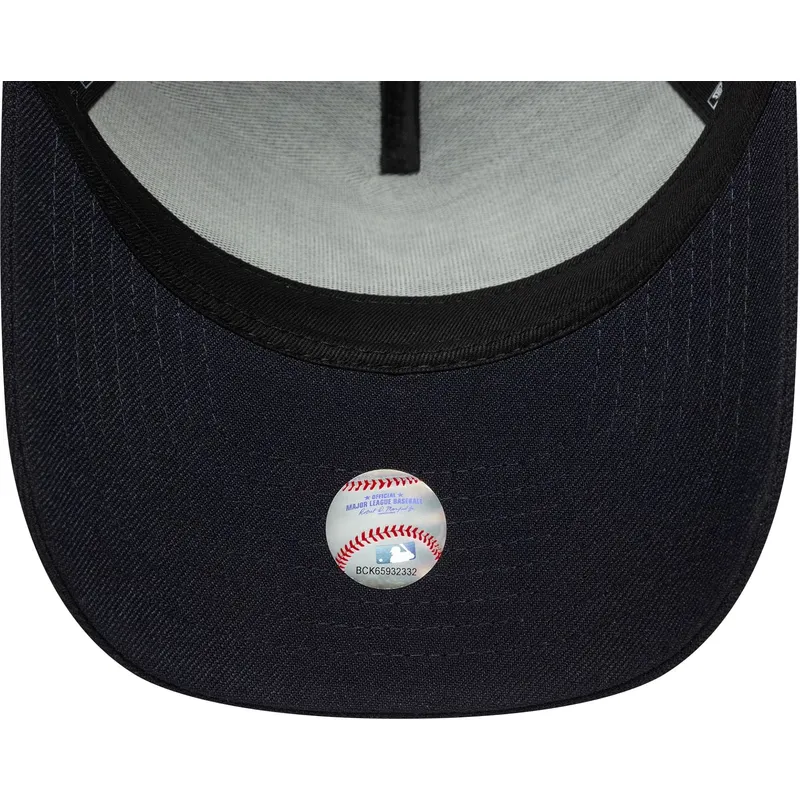marineblaue-gebogene-snapback-kappe-9forty-e-frame-tonal-icon-der-new-york-yankees-mlb-von-new-era