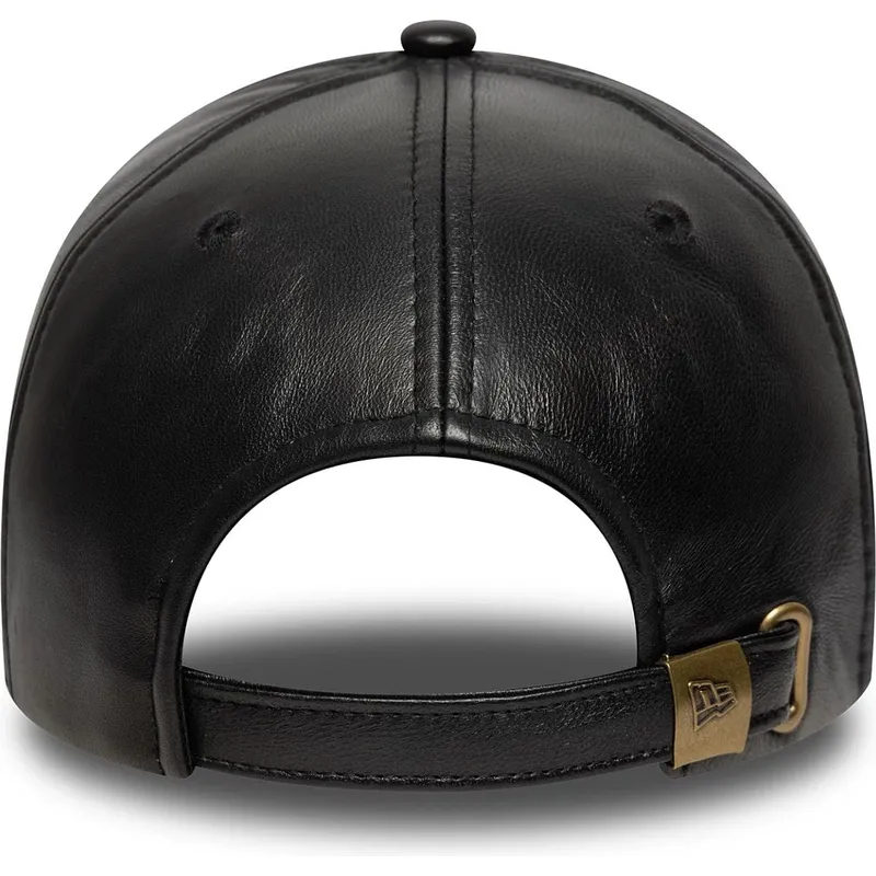 schwarze-verstellbare-curved-cap-9forty-e-frame-img-leather-der-new-york-yankees-mlb-von-new-era schwarze-verstellbare-curved-cap-9forty-e-frame-img-leather-der-new-york-yankees-mlb-von-new-era