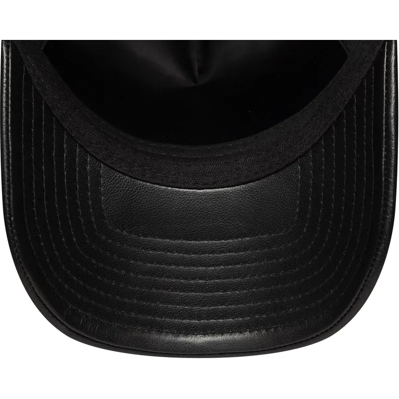 schwarze-verstellbare-curved-cap-9forty-e-frame-img-leather-der-new-york-yankees-mlb-von-new-era schwarze-verstellbare-curved-cap-9forty-e-frame-img-leather-der-new-york-yankees-mlb-von-new-era