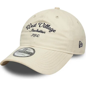 Mützen gebogen beige verstellbares band West Village 9TWENTY Wordmark von New Era