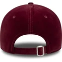 weinrote-verstellbare-curved-cap-fur-damen-9forty-velour-der-los-angeles-dodgers-mlb-von-new-era