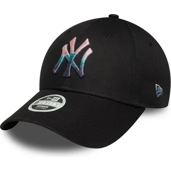 Mützen gebogen schwarz verstellbares band 9FORTY Metallic der New York Yankees MLB von New Era