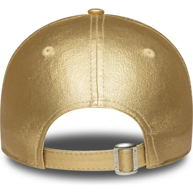 goldene-gebogene-verstellbare-damenkappe-9forty-metallic-der-new-york-yankees-mlb-von-new-era goldene-gebogene-verstellbare-damenkappe-9forty-metallic-der-new-york-yankees-mlb-von-new-era