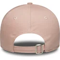 rosa-verstellbare-curved-cap-fur-damen-mit-rosa-logo-9forty-league-essential-der-los-angeles-dodgers-mlb-von-new-era