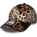 gebogene-verstellbare-leoparden-kappe-fur-damen-9forty-leo-velour-der-new-york-yankees-mlb-von-new-era