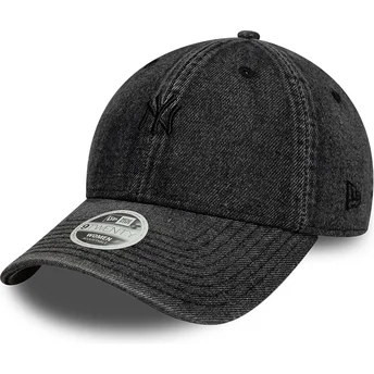 Mützen gebogen schwarz verstellbares band 9TWENTY Denim der New York Yankees MLB von New Era
