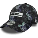 schwarze-verstellbare-gebogene-kappe-fur-kinder-9forty-space-all-over-print-von-new-era