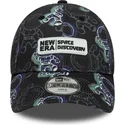 schwarze-verstellbare-gebogene-kappe-fur-kinder-9forty-space-all-over-print-von-new-era
