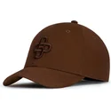 braune-verstellbare-curved-cap-mit-braunem-logo-baseball-peach-obl061-von-oblack