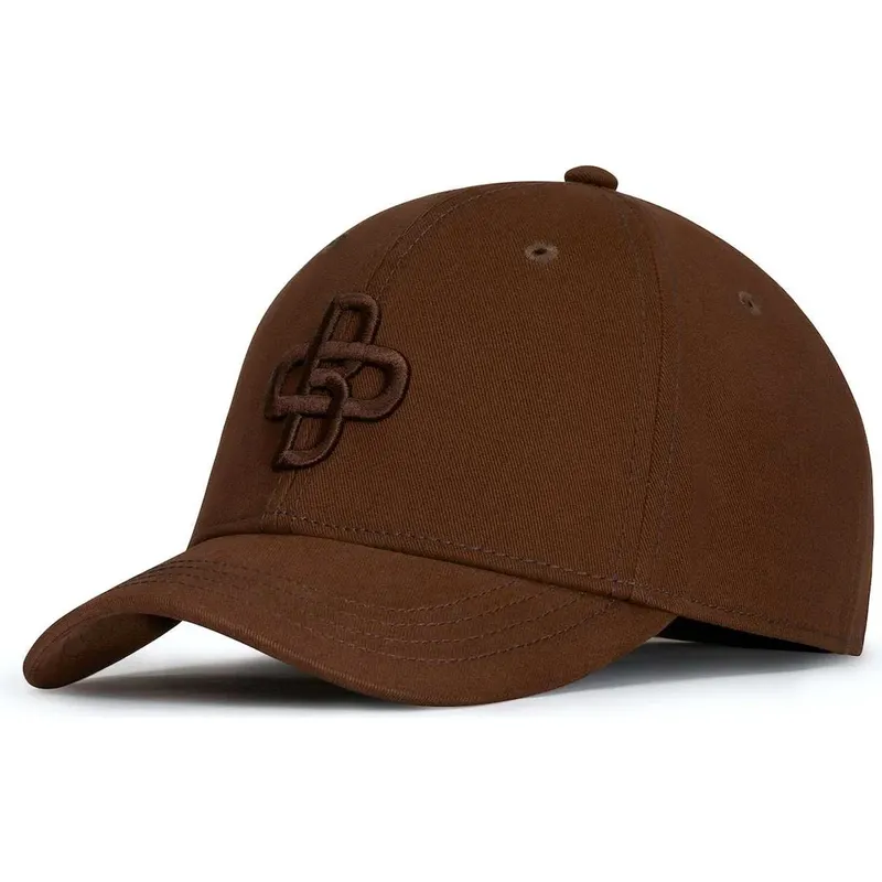 braune-verstellbare-curved-cap-mit-braunem-logo-baseball-peach-obl061-von-oblack