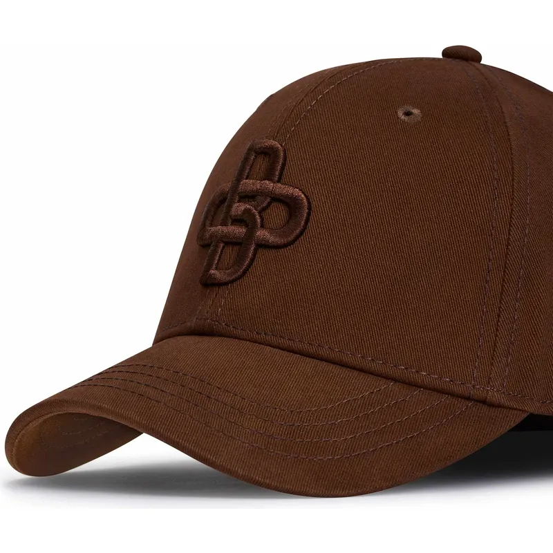 braune-verstellbare-curved-cap-mit-braunem-logo-baseball-peach-obl061-von-oblack