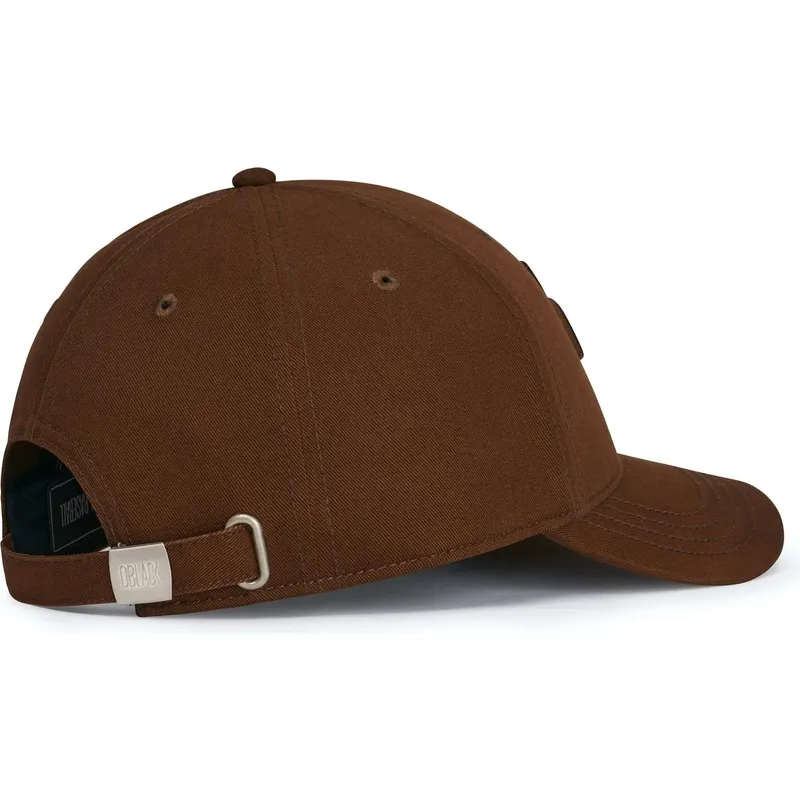 braune-verstellbare-curved-cap-mit-braunem-logo-baseball-peach-obl061-von-oblack
