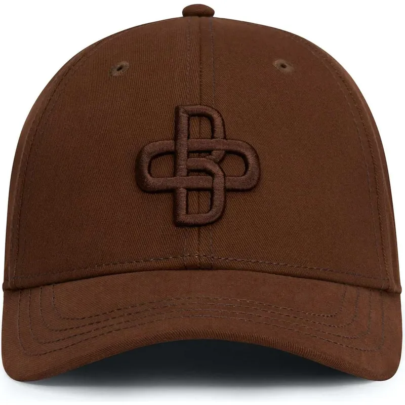 braune-verstellbare-curved-cap-mit-braunem-logo-baseball-peach-obl061-von-oblack
