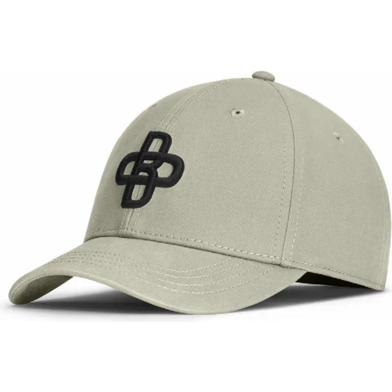 grune-verstellbare-curved-cap-mit-schwarzem-logo-baseball-peach-obl053-von-oblack
