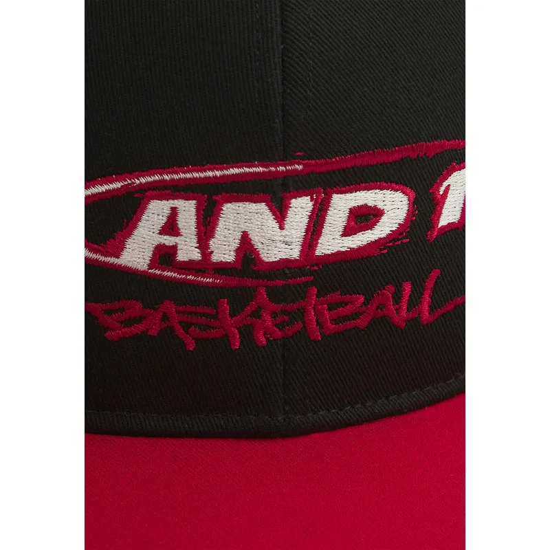 schwarze-und-rote-flache-snapback-kappe-graffiti-logo-von-and1 schwarze-und-rote-flache-snapback-kappe-graffiti-logo-von-and1
