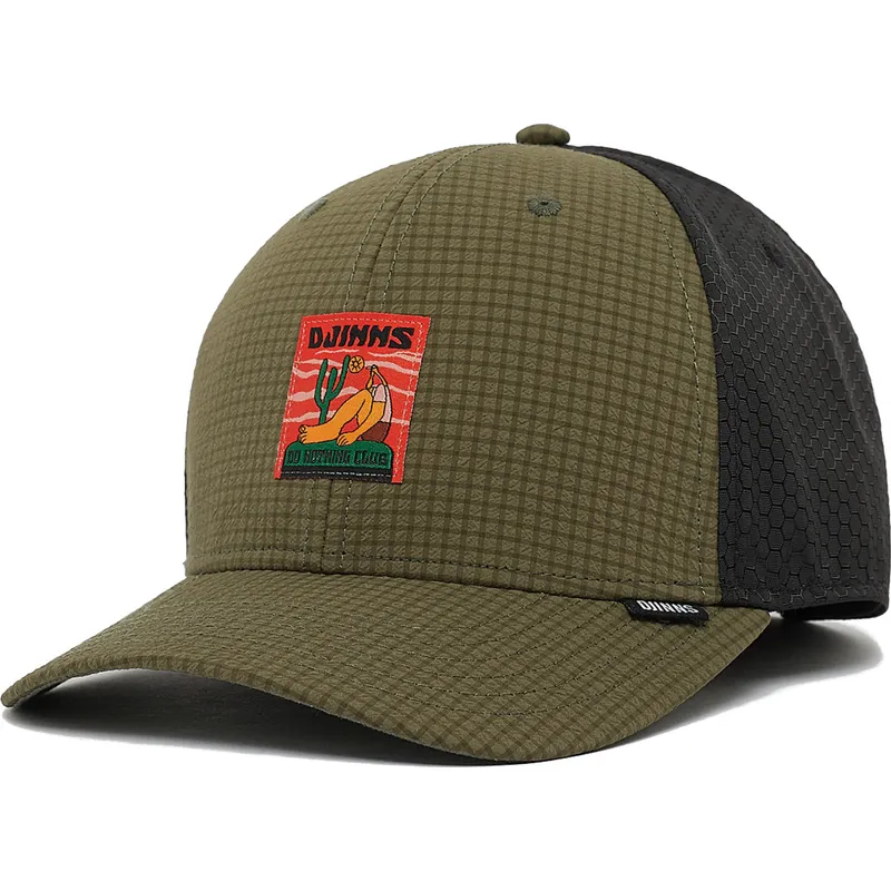 grune-und-schwarze-verstellbare-curved-cap-truefit-resting-man-von-djinns