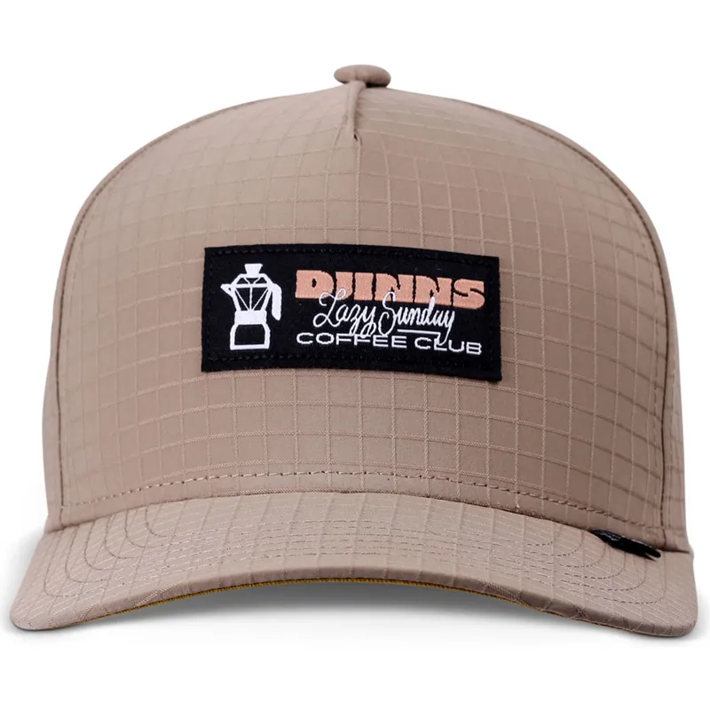 braune-gebogene-snapback-kappe-hft-sunday-coffee-ripstop-von-djinns