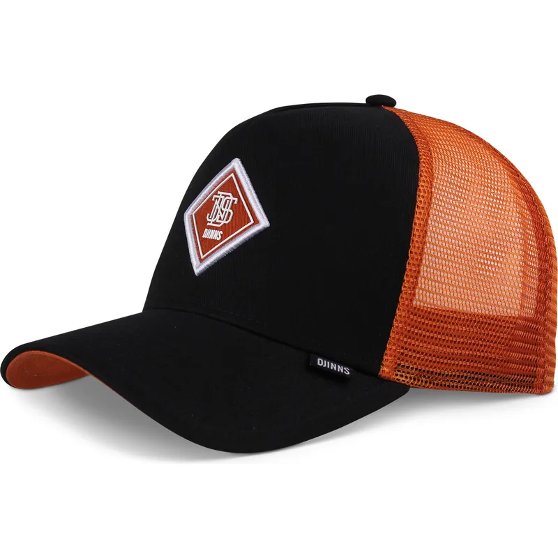 schwarze-und-orangefarbene-trucker-cap-hft-match-dnc-von-djinns schwarze-und-orangefarbene-trucker-cap-hft-match-dnc-von-djinns