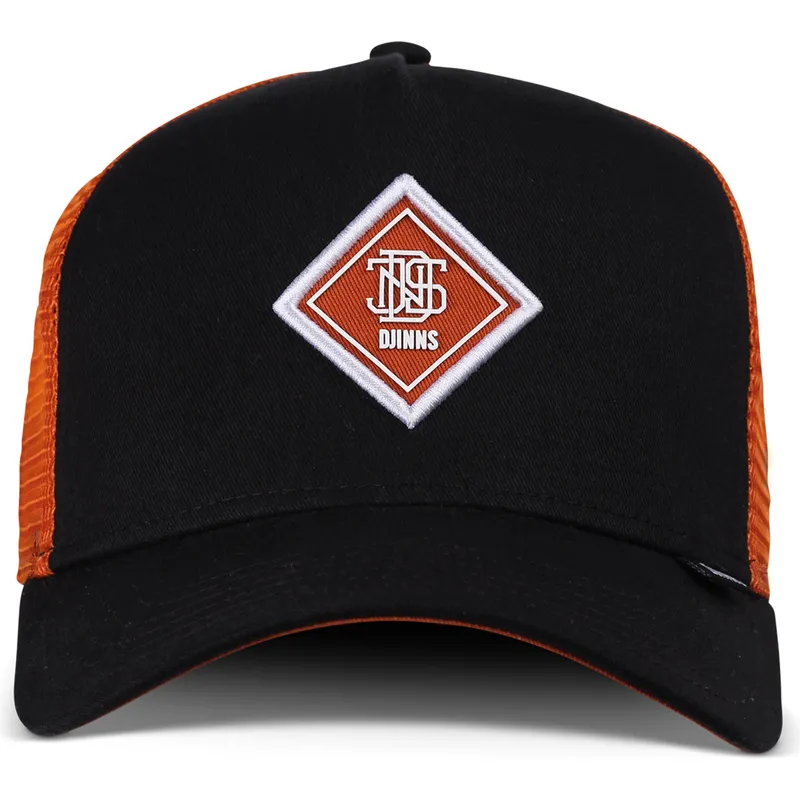 schwarze-und-orangefarbene-trucker-cap-hft-match-dnc-von-djinns schwarze-und-orangefarbene-trucker-cap-hft-match-dnc-von-djinns