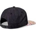 schwarze-und-mehrfarbige-flache-snapback-kappe-fur-jungen-lucky-cat-linen-rev-von-djinns