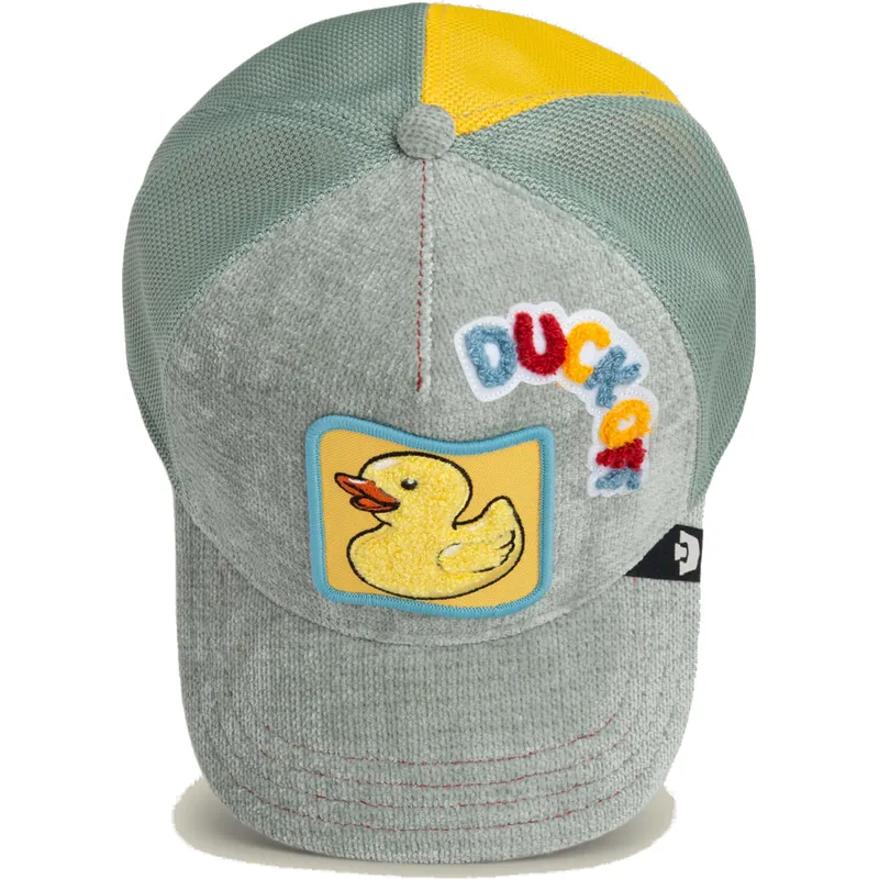 trucker-cap-grau-und-gelb-ente-duck-off-ducking-autocorrect-happy-thoughts-the-farm-von-goorin-bros trucker-cap-grau-und-gelb-ente-duck-off-ducking-autocorrect-happy-thoughts-the-farm-von-goorin-bros