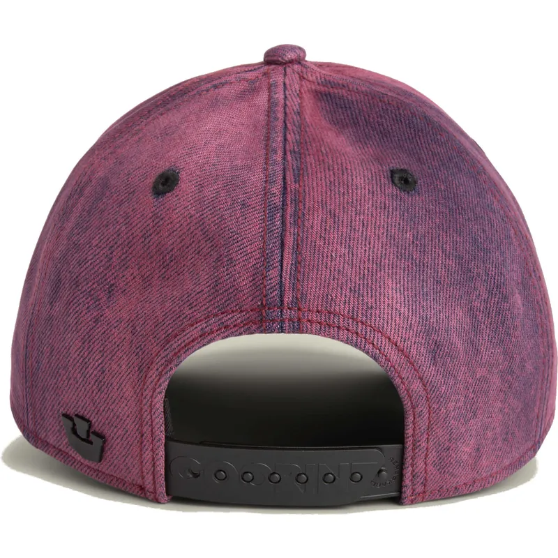 rote-gebogene-denim-kappe-snapback-katze-menace-rail-bird-the-showdown-the-farm-von-goorin-bros