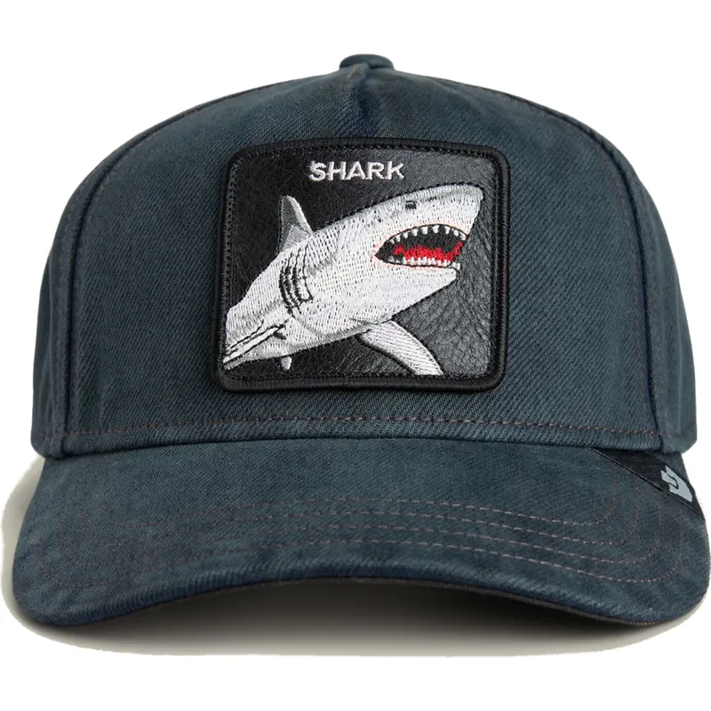 schwarze-gebogene-denim-snapback-kappe-hai-smurf-the-showdown-the-farm-von-goorin-bros