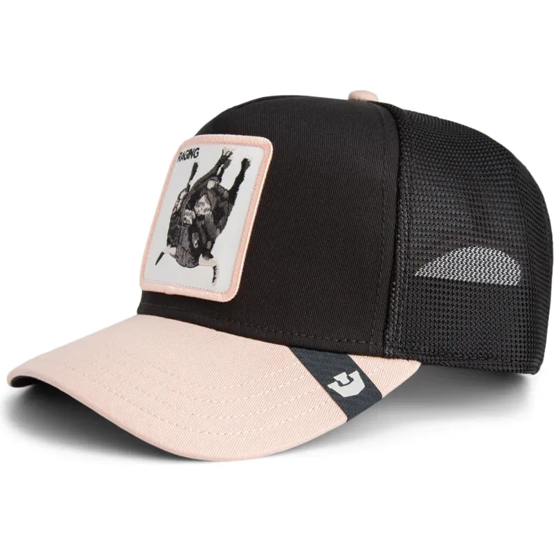 trucker-cap-schwarz-und-beige-stier-raging-llub-flip-side-2-the-farm-von-goorin-bros